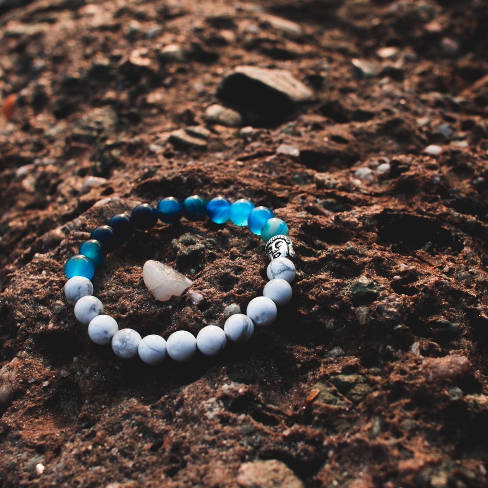 Blue Natural Stone Beaded Bracelet